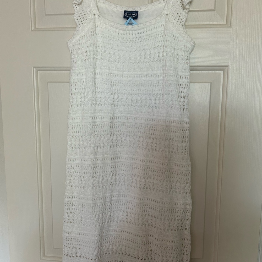Scoop NYC Cream Crochet Midi Dress